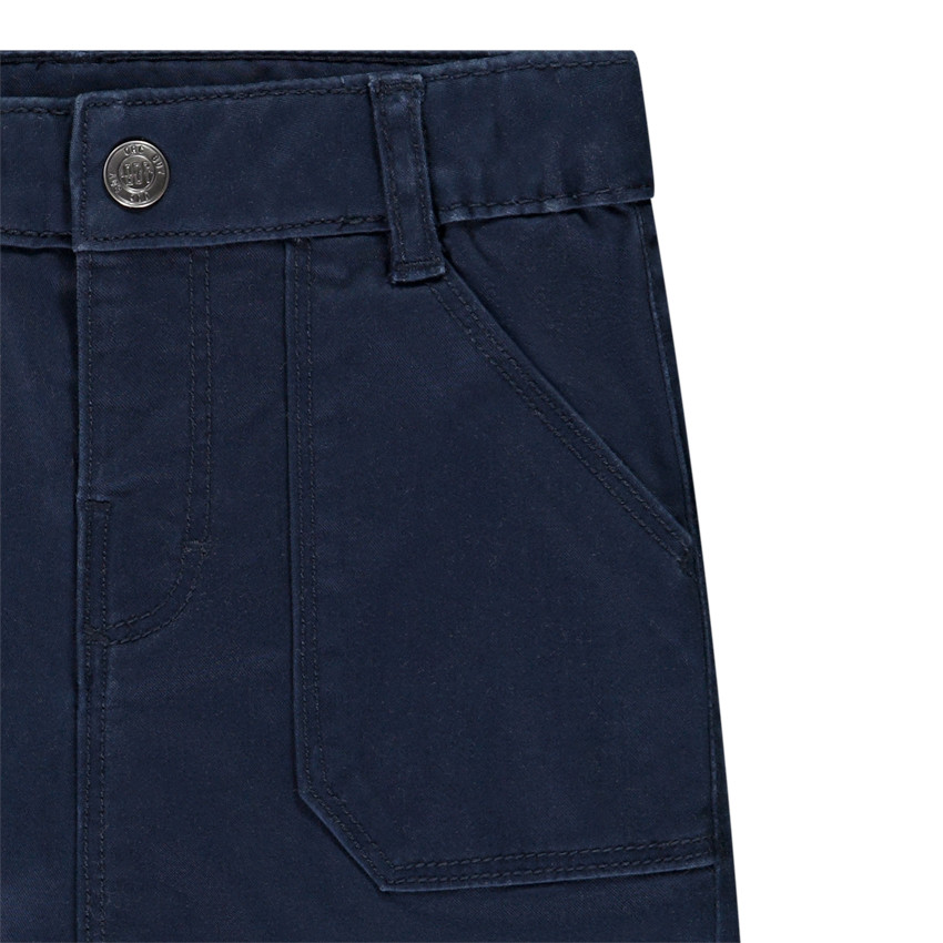 Pantalon uni en twill avec poches plaquées pour garçon 