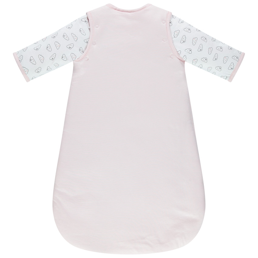 Turbulette en coton bio motif nuages à manches amovibles 