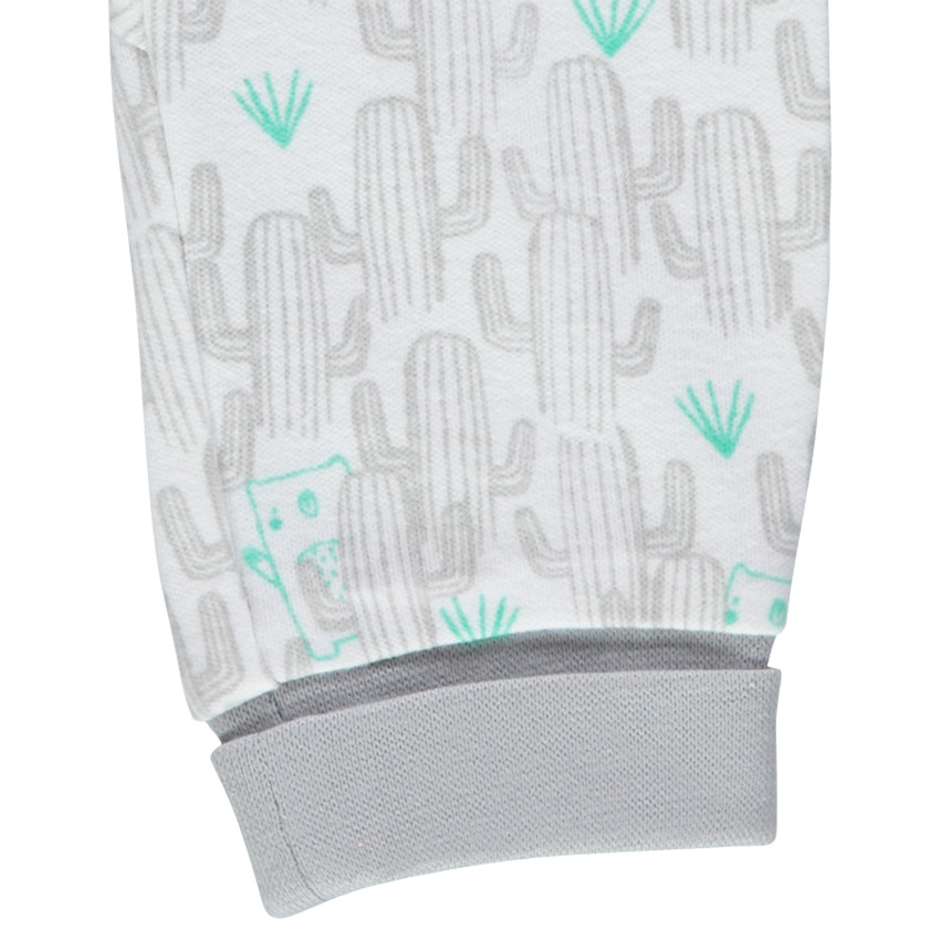 Ensemble tee-shirt manches longues uni et caleçon imprimé 