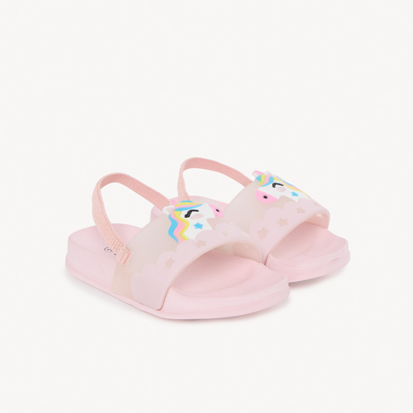 Claquette unicorn in relief voor meisjes - met bandje volgens maat 