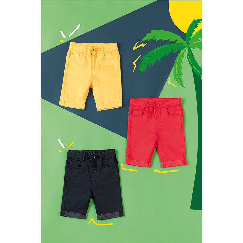 Bermuda van stof met koorden 