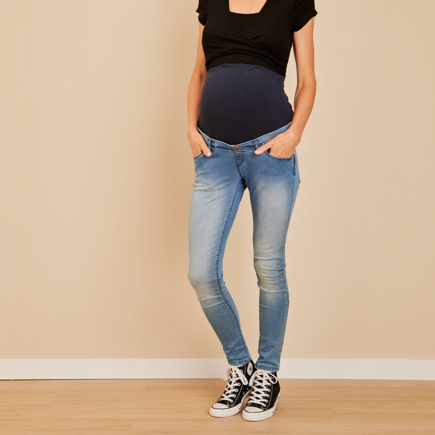 Jean skinny de grossesse extra stretch à bandeau haut 
