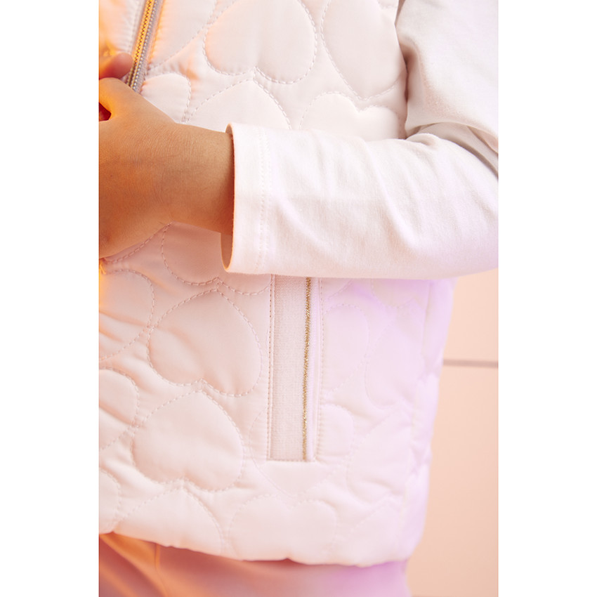 Doudoune sans manches matelassée cœurs pour bébé fille 