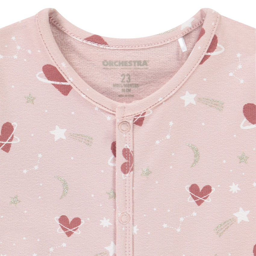 Pyjama in fleece met harten voor meisjes 