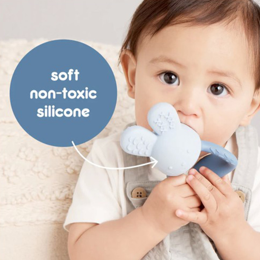 Anneau de dentition silicone refroidir et remplir Bleu 3m+ 