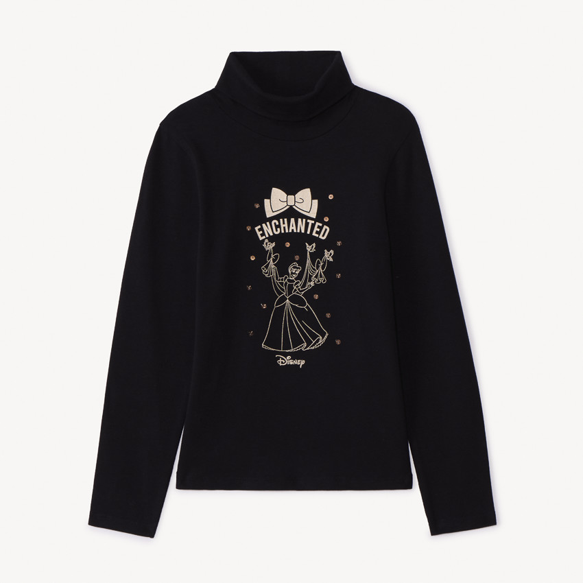 Sous-pull à col roulé et print cendrillon Disney pour fille  