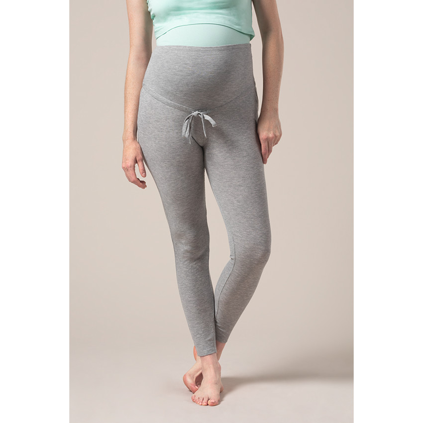 Zwangerschaps pyjamabroek in gemêleerd ribmateriaal 