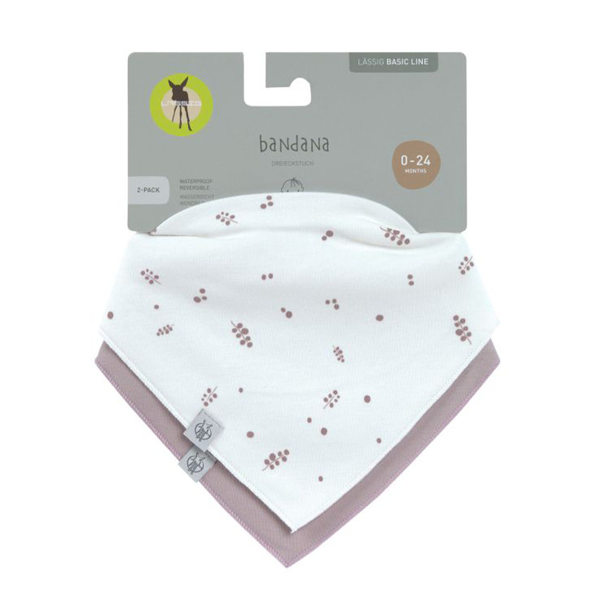 Lot de 2 bavoirs bandanas imperméable Fruits rouges 