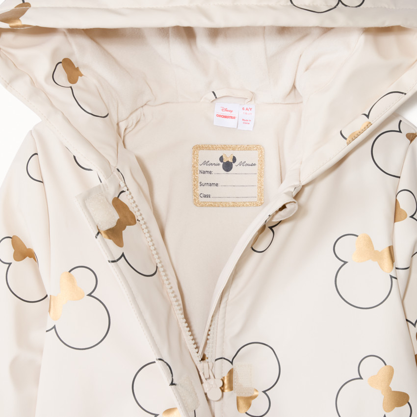 Parka van rubber met print en 3D oren van Minnie Disney voor meisjes 
