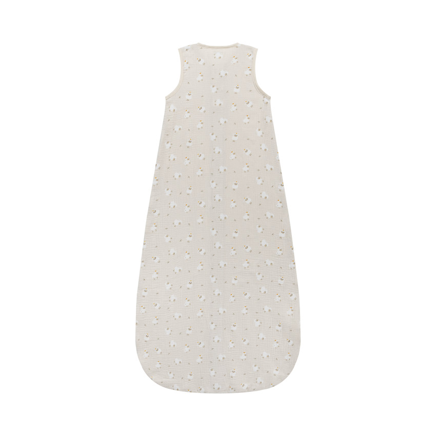 Gigoteuse TOG 0.5 van gaas met schapenprint 18-36M La Vie à la Ferme beige 