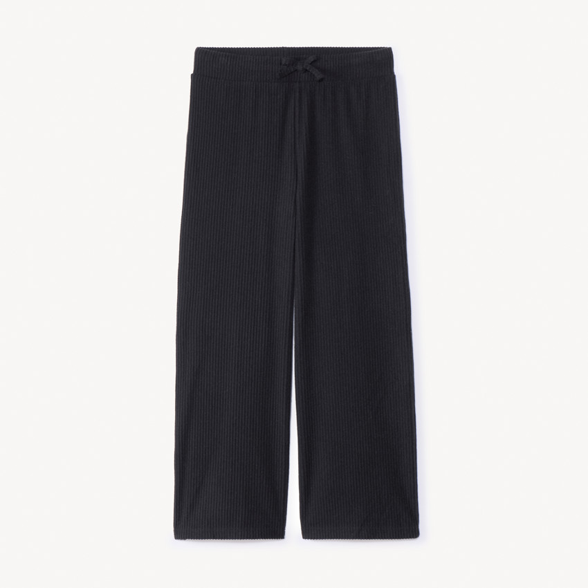 Effen rechte legging in ribstof voor meisjes 