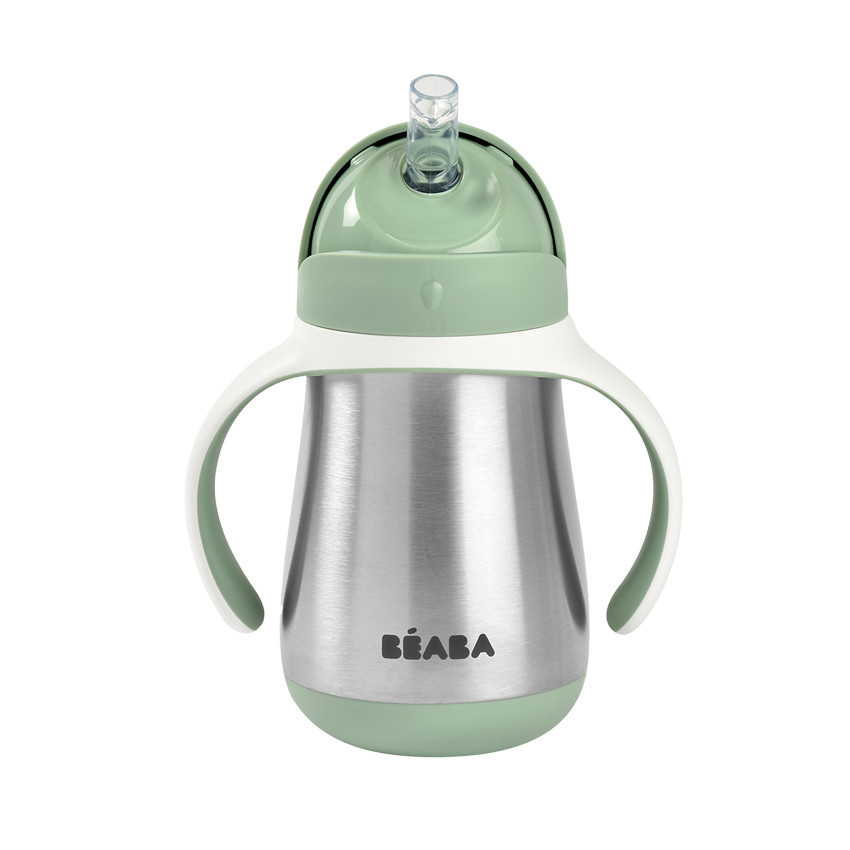 Tasse à paille en inox 250 ml - Vert sauge 