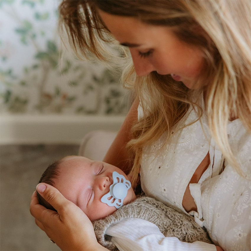Pack de 4 Sucettes "Première sucette de bébé" Powder Blue  