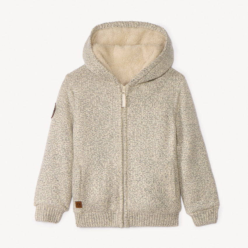 Gebreide hoodie met sherpa voering voor jongens 