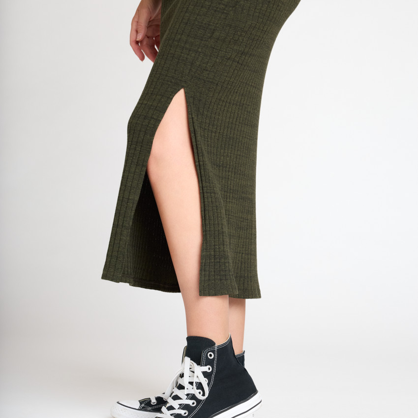 Robe longue moulante à manches longues pour femme 