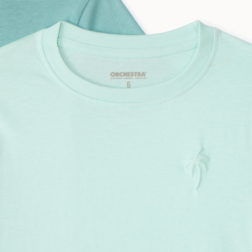 Lot de 3 t-shirt manches courtes uni avec print palmier pour garçon 