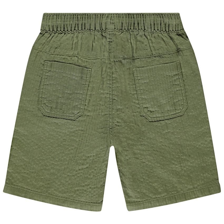 Bermuda en toile unie effet strié pour garçon 