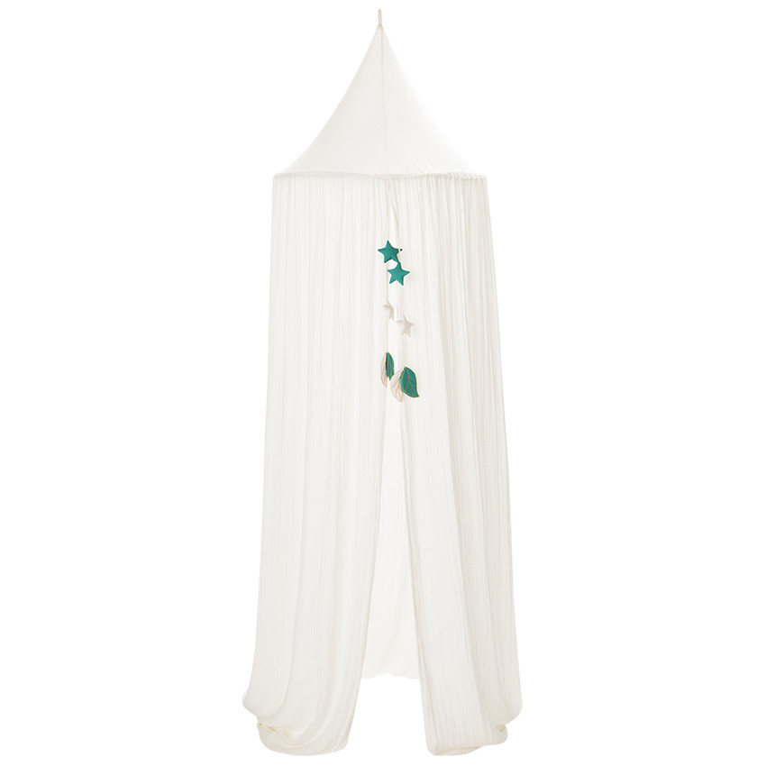 Ciel de lit en gaze de coton - Écru 