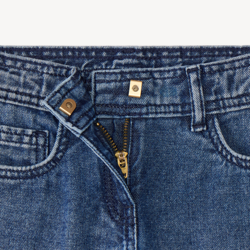 Wijde jeans in blauw stone meisjes 