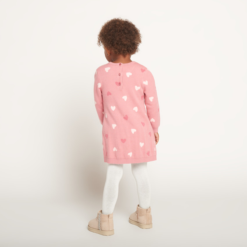 Robe pull en tricot motifs fantaisie pour bébé fille 