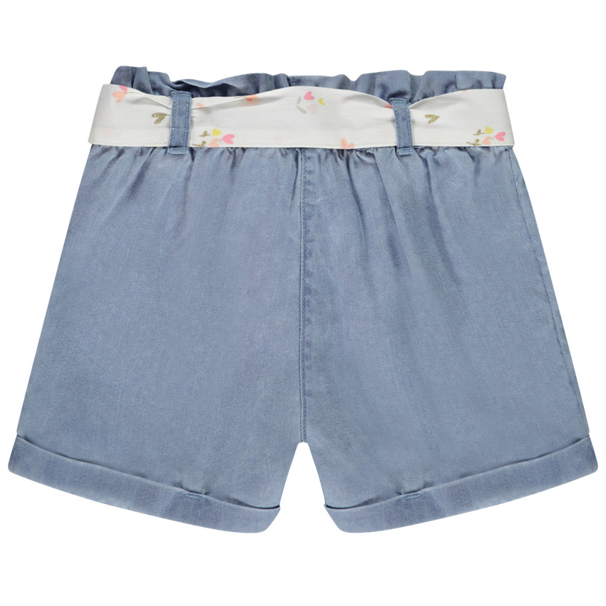 Short van stof met strikceintuur voor baby meisjes 