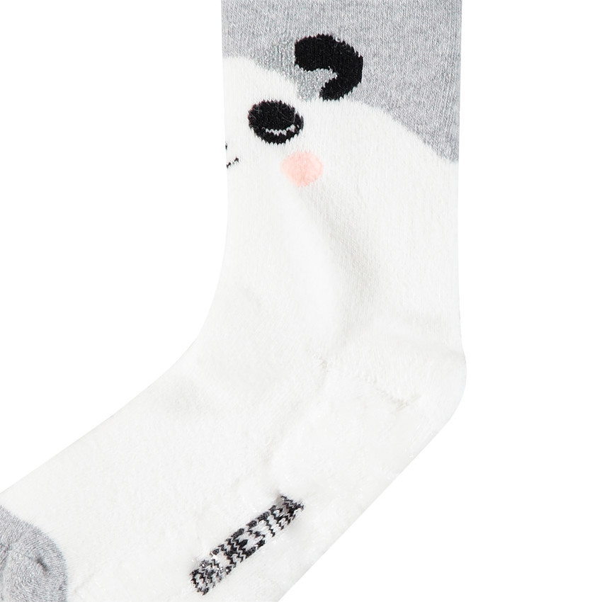 Hoge antislipsokken met pandamotief 