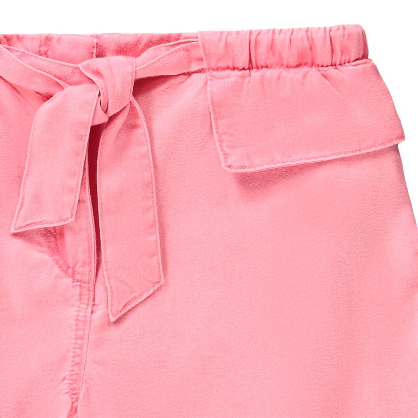 Short en lyocell avec taille élastiquée et ceinture à nouer pour fille 