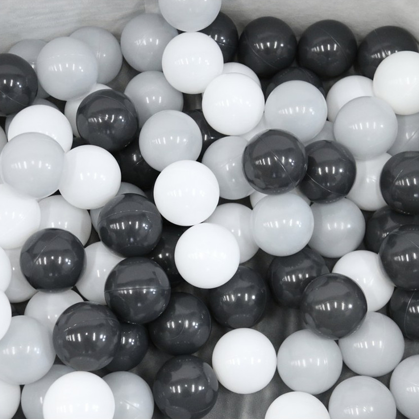 Piscine à balles en mousse gris + 120 balles 