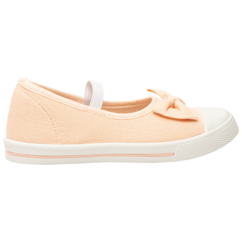 Babies nude en toile avec nœud et lanière élastiquée pour bébé fille 