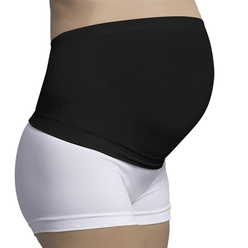M - Ceinture de grossesse sans coutures avec support - Noir 