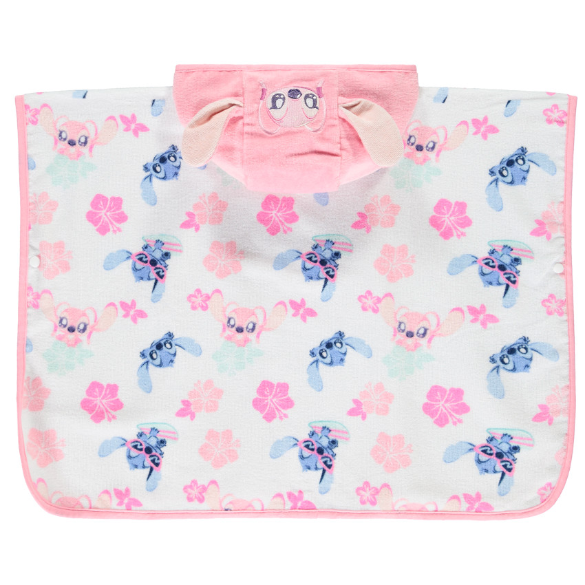 Poncho de bain imprimé Stitch & Angel Disney pour bébé fille 