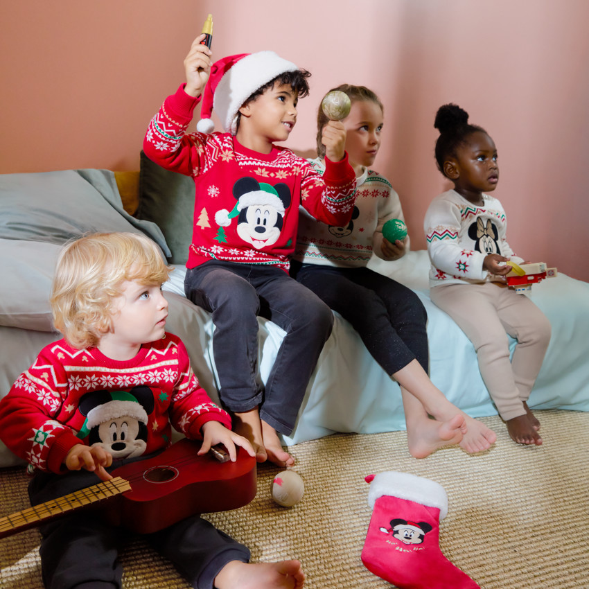 Pull de Noël Mickey Disney en tricot pour bébé garçon 