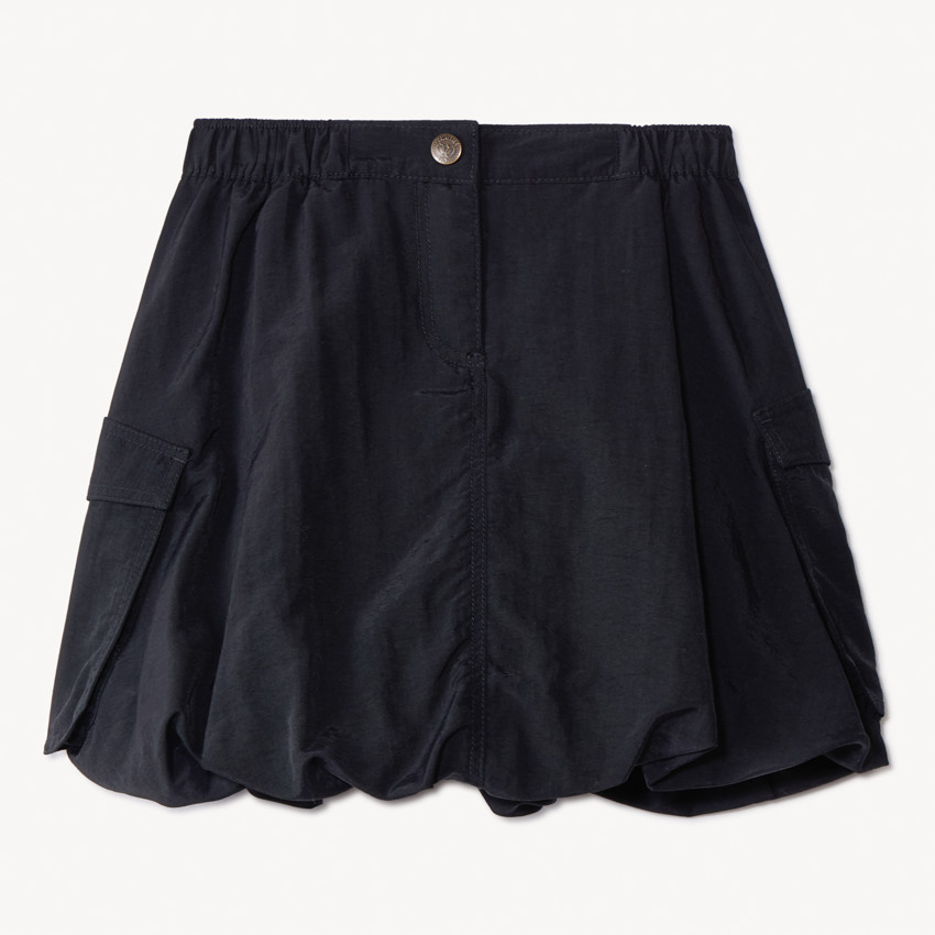 Korte zwarte rok van parachutestof voor meisjes 