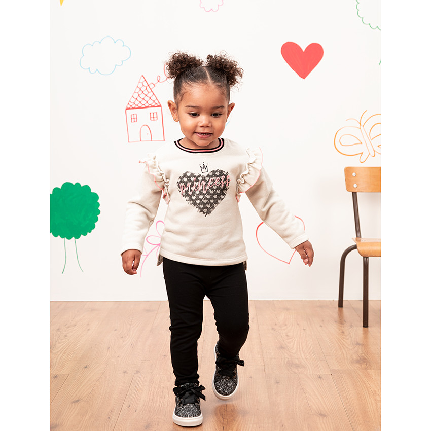 Lot de 2 leggings unis en coton pour bébé fille 