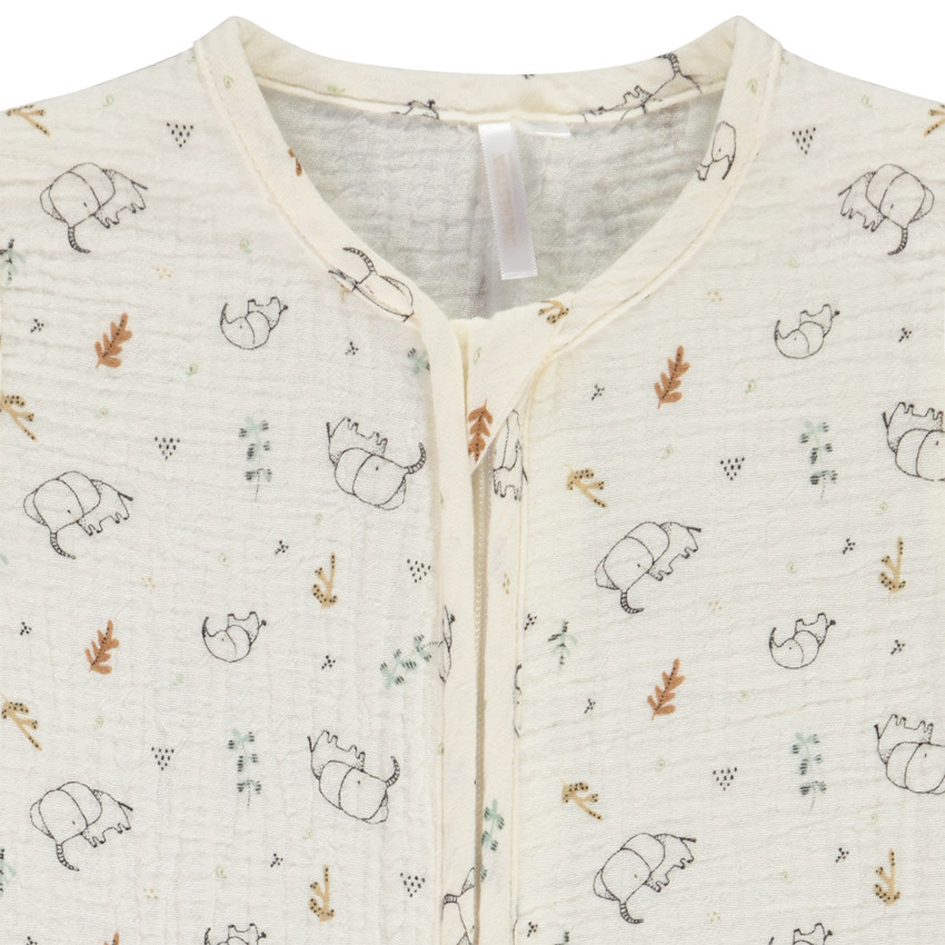 Gigoteuse en double gaze TOG 0.5 imprimé éléphants pour bébé 