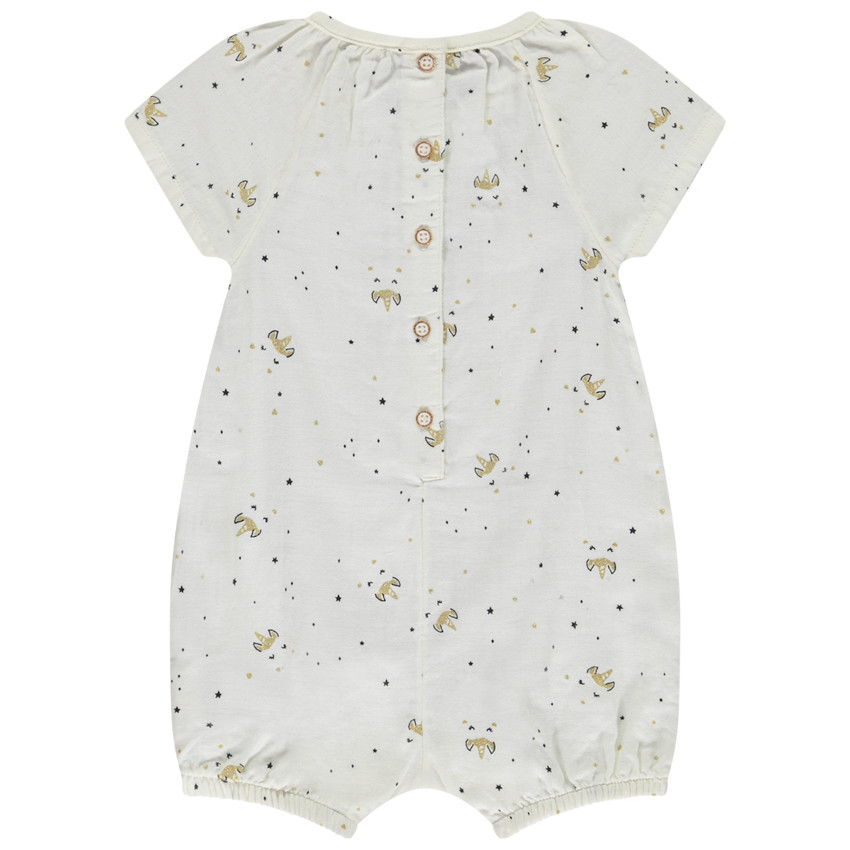 Combinaison courte imprimé licornes pour bébé fille 
