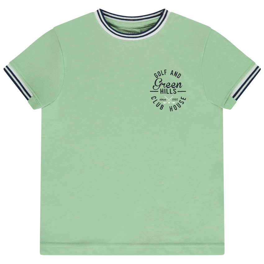 T-shirt met korte mouwen in piqué katoen voor jongens 