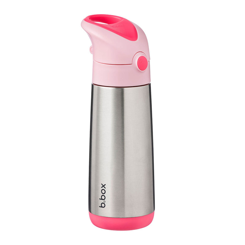Gourde isotherme avec paille 500ml Rose 