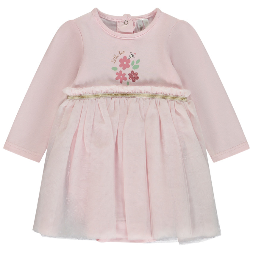 Jurk body met lange mouwen en fantasieprint voor babymeisjes 