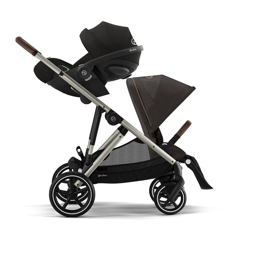 Poussette Gazelle S single/double Châssis Taupe/Siège Chocolate Brown 
