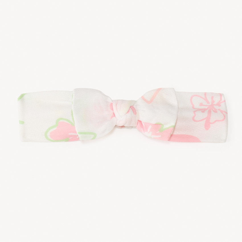 Bloemprint haarband met strik voor babymeisjes 