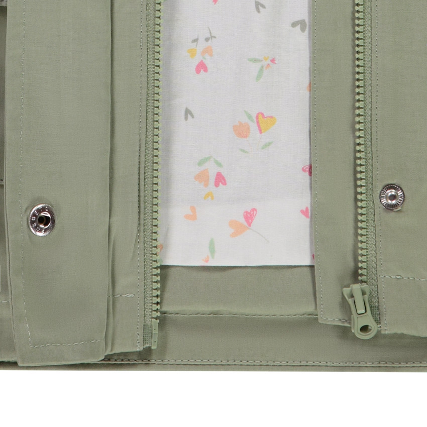 Coupe-vent avec doublure imprimée fleurs pour bébé fille 