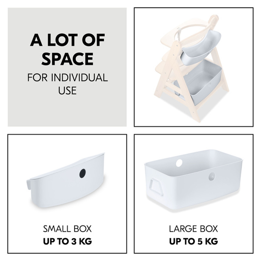 Set boîtes de rangement pour chaise haute Alpha+ Blanc 