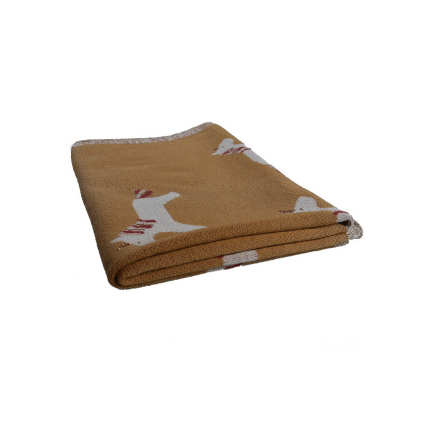 Couverture en tricot Lina & Joy en coton 100 x 75 cm 