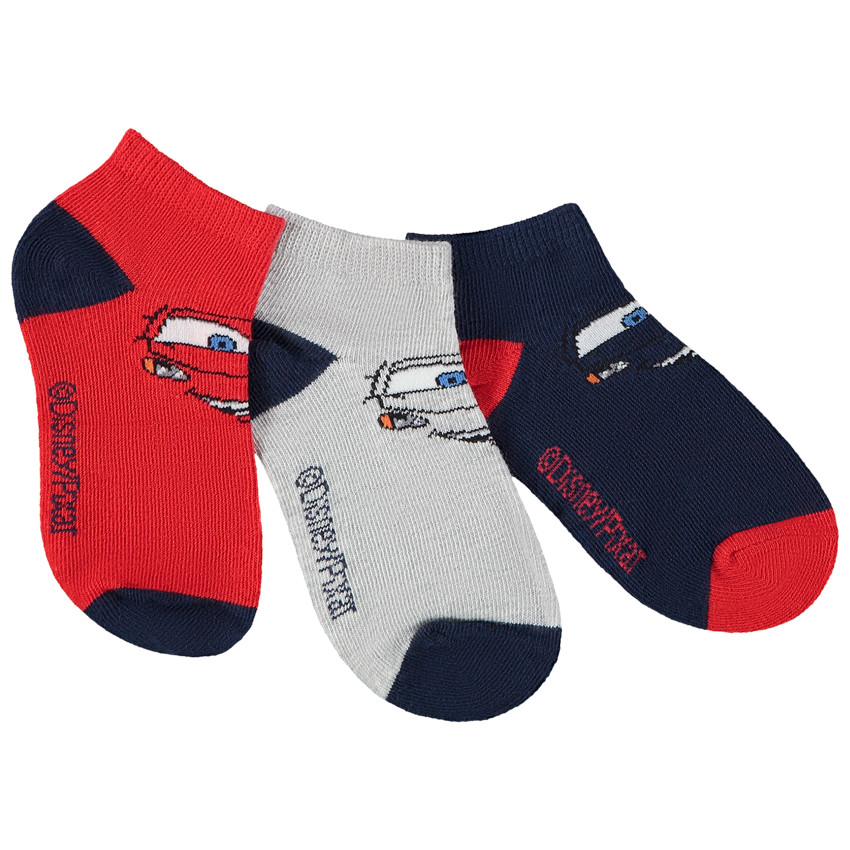 Set van 3 paar korte sokken Cars Disney voor jongen 