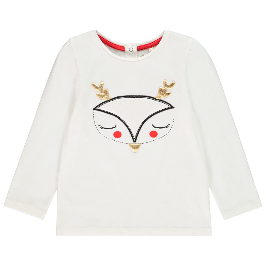 T-shirt manches longues motif renne esprit Noël pour enfant fille 