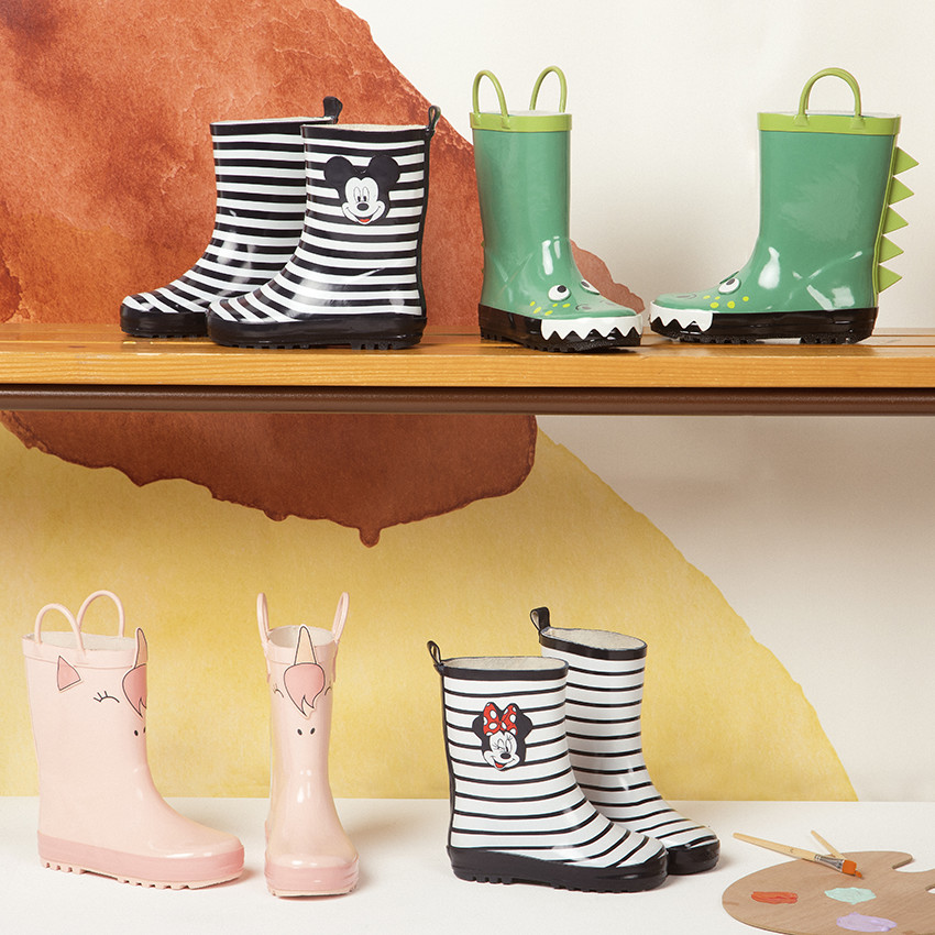 Bottes de pluie rayées Mickey Disney pour bébé garçon 