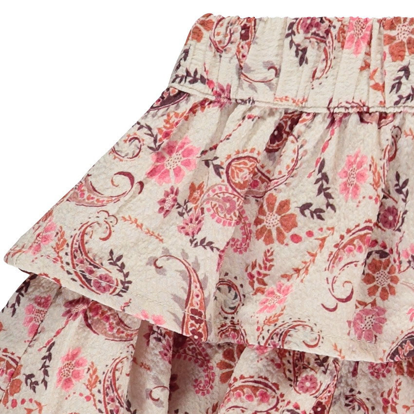 Jupe volantée imprimé cachemire pour fille 