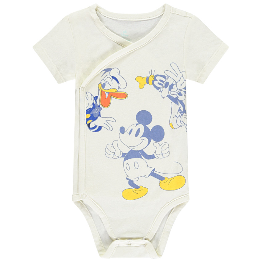 Lot de 3 bodies manches courtes Disney Mickey pour bébé garçon (ouvertures différentes selon l'âge) 