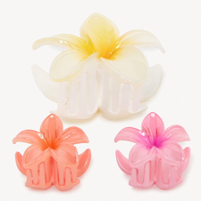 Set van 3 hibiscus bloemen haarspelden voor meisjes 